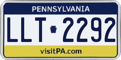 PA license plate LLT2292
