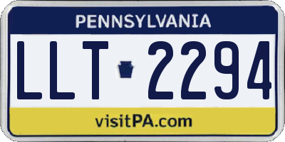 PA license plate LLT2294