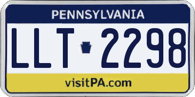 PA license plate LLT2298