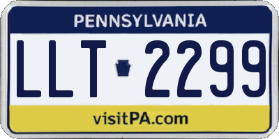 PA license plate LLT2299