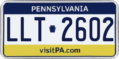 PA license plate LLT2602