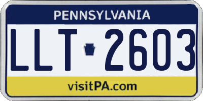 PA license plate LLT2603