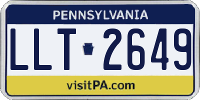 PA license plate LLT2649