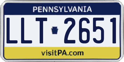 PA license plate LLT2651