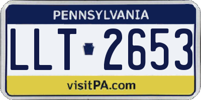 PA license plate LLT2653