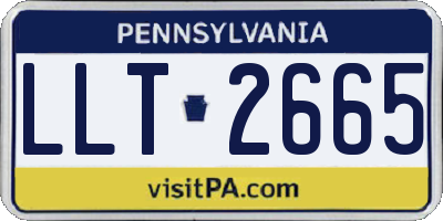 PA license plate LLT2665