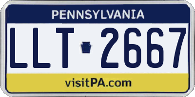 PA license plate LLT2667