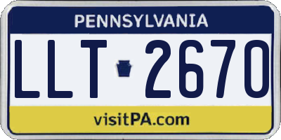 PA license plate LLT2670