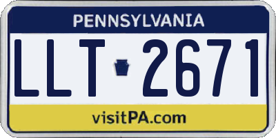 PA license plate LLT2671