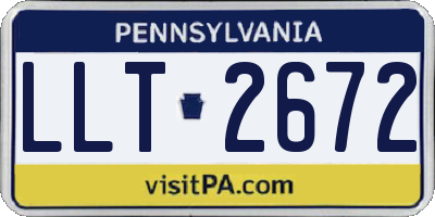 PA license plate LLT2672