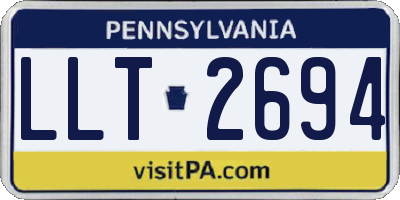 PA license plate LLT2694