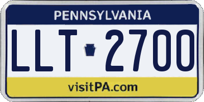 PA license plate LLT2700