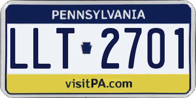 PA license plate LLT2701