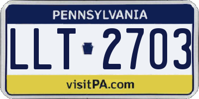 PA license plate LLT2703
