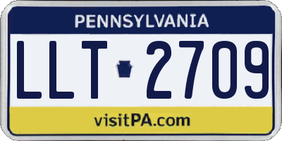 PA license plate LLT2709