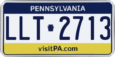 PA license plate LLT2713