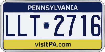 PA license plate LLT2716