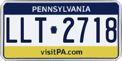 PA license plate LLT2718