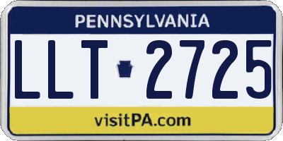 PA license plate LLT2725