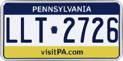 PA license plate LLT2726