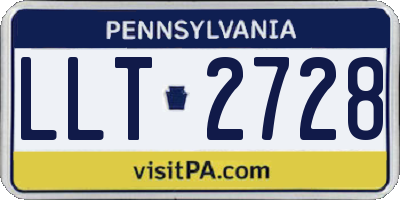 PA license plate LLT2728