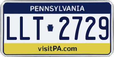PA license plate LLT2729