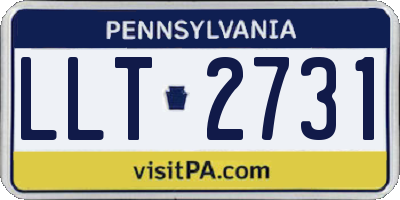 PA license plate LLT2731
