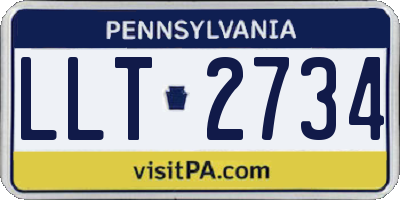 PA license plate LLT2734