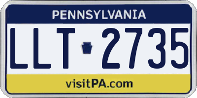 PA license plate LLT2735