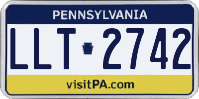 PA license plate LLT2742