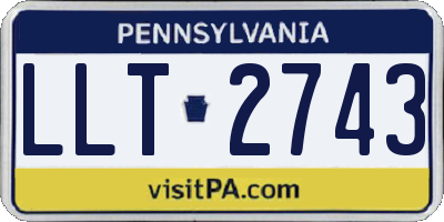 PA license plate LLT2743