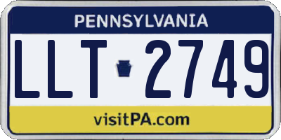 PA license plate LLT2749