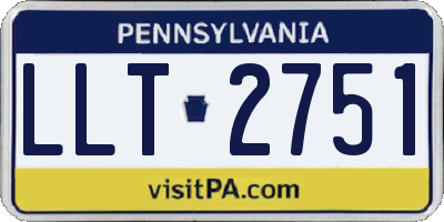 PA license plate LLT2751