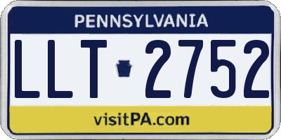 PA license plate LLT2752