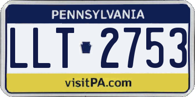 PA license plate LLT2753