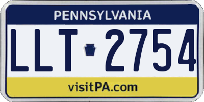 PA license plate LLT2754