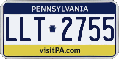 PA license plate LLT2755