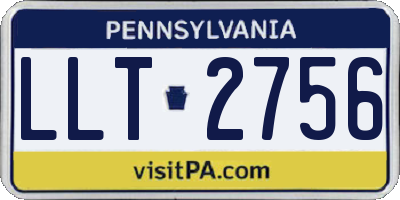 PA license plate LLT2756