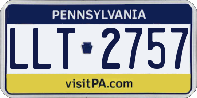 PA license plate LLT2757