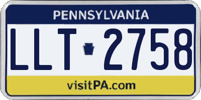 PA license plate LLT2758