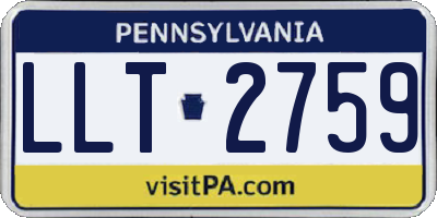 PA license plate LLT2759