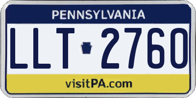 PA license plate LLT2760