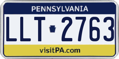 PA license plate LLT2763