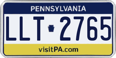 PA license plate LLT2765