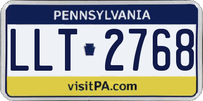 PA license plate LLT2768