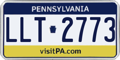PA license plate LLT2773