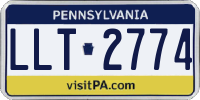 PA license plate LLT2774