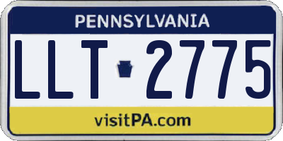 PA license plate LLT2775