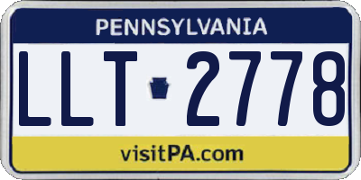 PA license plate LLT2778