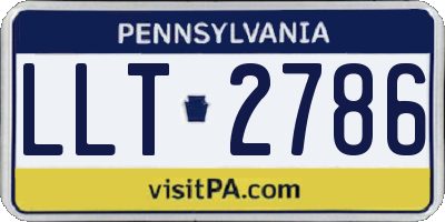 PA license plate LLT2786